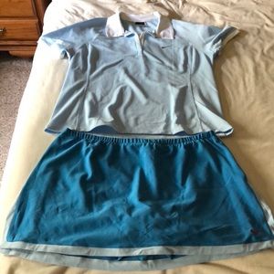 Nike activewear tennis matching skort and shirt